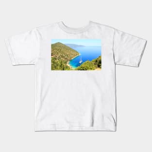 Idyllic Cove and Ship Kids T-Shirt